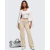 imageG4Free BareFeel Wide Leg Yoga Pants Cross Waist Casual Trousers with Zipper Pockets 29quot31quot33quotLight Khaki