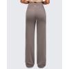 imageG4Free BareFeel Wide Leg Yoga Pants Cross Waist Casual Trousers with Zipper Pockets 29quot31quot33quotTaupe