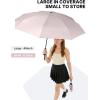 imageG4Free 46 Inch Mini Lightweight Travel Umbrella Portable Super Slim Pocket Umbrella Extendable Builtin Handle UPF 50 UV Protection Compact size for Backpack ampamp PurseSakura Pink