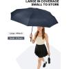 imageG4Free 46 Inch Mini Lightweight Travel Umbrella Portable Super Slim Pocket Umbrella Extendable Builtin Handle UPF 50 UV Protection Compact size for Backpack ampamp PurseNavy Blue