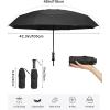 imageG4Free 46 Inch Mini Lightweight Travel Umbrella Portable Super Slim Pocket Umbrella Extendable Builtin Handle UPF 50 UV Protection Compact size for Backpack ampamp PurseBlack