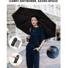 imageG4Free 46 Inch Mini Lightweight Travel Umbrella Portable Super Slim Pocket Umbrella Extendable Builtin Handle UPF 50 UV Protection Compact size for Backpack ampamp PurseBlack