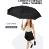 imageG4Free 46 Inch Mini Lightweight Travel Umbrella Portable Super Slim Pocket Umbrella Extendable Builtin Handle UPF 50 UV Protection Compact size for Backpack ampamp PurseBlack