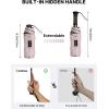 imageG4Free 46 Inch Mini Lightweight Travel Umbrella Portable Super Slim Pocket Umbrella Extendable Builtin Handle UPF 50 UV Protection Compact size for Backpack ampamp PurseSakura Pink