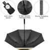 imageG4Free 5462 Inch Windproof UV Protection Golf Umbrella Extra Large Silver Coated Automatic Open Stick Long UmbrellaIvoryBlack