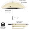 imageG4Free 5462 Inch Windproof UV Protection Golf Umbrella Extra Large Silver Coated Automatic Open Stick Long UmbrellaIvoryBlack