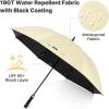 imageG4Free 5462 Inch Windproof UV Protection Golf Umbrella Extra Large Silver Coated Automatic Open Stick Long UmbrellaIvoryBlack