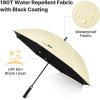 imageG4Free 5462 Inch Windproof UV Protection Golf Umbrella Extra Large Silver Coated Automatic Open Stick Long UmbrellaIvoryBlack