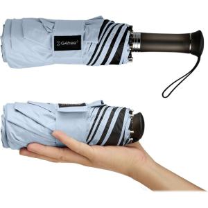 imageG4Free 46 Inch Mini Lightweight Travel Umbrella Portable Super Slim Pocket Umbrella Extendable Builtin Handle UPF 50 UV Protection Compact size for Backpack ampamp PurseLight Blue
