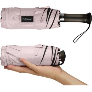 imageG4Free 46 Inch Mini Lightweight Travel Umbrella Portable Super Slim Pocket Umbrella Extendable Builtin Handle UPF 50 UV Protection Compact size for Backpack ampamp PurseSakura Pink