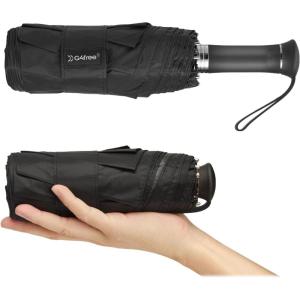 imageG4Free 46 Inch Mini Lightweight Travel Umbrella Portable Super Slim Pocket Umbrella Extendable Builtin Handle UPF 50 UV Protection Compact size for Backpack ampamp PurseBlack