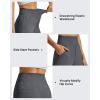 imageG4Free Breathable Ribbed Knit Wide Leg Yoga Pants Women Stretch Yoga Pants High Waist Trouser with PocketsDark Gray