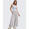 imageG4Free Strowen Women Lightweight Wide Leg Ankle Track Pants with Pockets Stretchy Casual Travel TrousersChrim Gray