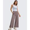imageG4Free Strowen Women Lightweight Wide Leg Ankle Track Pants with Pockets Stretchy Casual Travel TrousersTaupe