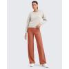 imageG4Free Womnes Ribbed Knit Wide Leg Pants with Pockets Lightweight Stretchy Yoga Pants Casual LoungeBurnt Orange