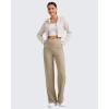 imageG4Free Womnes Ribbed Knit Wide Leg Pants with Pockets Lightweight Stretchy Yoga Pants Casual LoungeDirty Latte