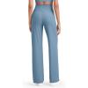 imageG4Free Womnes Ribbed Knit Wide Leg Pants with Pockets Lightweight Stretchy Yoga Pants Casual LoungeDusty Blue
