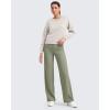imageG4Free Womnes Ribbed Knit Wide Leg Pants with Pockets Lightweight Stretchy Yoga Pants Casual LoungeMisty Green