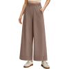 imageG4Free Strowen Women Lightweight Wide Leg Ankle Track Pants with Pockets Stretchy Casual Travel TrousersMocha Cream