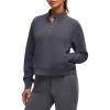 imageG4Free Smoofit Modal Soft Womens Sweatshirts HalfZip Pullover Mock Neck Casual Tops with PocketsDark Gray