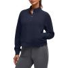 imageG4Free Smoofit Modal Soft Womens Sweatshirts HalfZip Pullover Mock Neck Casual Tops with PocketsDark Navy