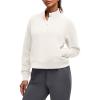 imageG4Free Smoofit Modal Soft Womens Sweatshirts HalfZip Pullover Mock Neck Casual Tops with PocketsIvory