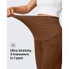 imageG4Free Maternity Dress Yoga Pants with Pockets Over The Belly Stretchy Work Slack Pregnancy Wide Leg Lounge TrousersDark Coffee