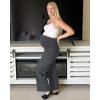 imageG4Free Maternity Dress Yoga Pants with Pockets Over The Belly Stretchy Work Slack Pregnancy Wide Leg Lounge TrousersDark Gray