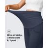 imageG4Free Maternity Dress Yoga Pants with Pockets Over The Belly Stretchy Work Slack Pregnancy Wide Leg Lounge TrousersDark Navy
