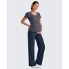 imageG4Free Maternity Dress Yoga Pants with Pockets Over The Belly Stretchy Work Slack Pregnancy Wide Leg Lounge TrousersDark Navy