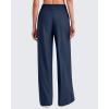 imageG4Free Chillwhisp Lightweight Flowy Wide Leg Pants Women Elastic Waist Drapey Casual Pants with PocketsDark Blue