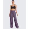 imageG4Free Chillwhisp Lightweight Flowy Wide Leg Pants Women Elastic Waist Drapey Casual Pants with PocketsGrape Purple