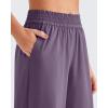 imageG4Free Chillwhisp Lightweight Flowy Wide Leg Pants Women Elastic Waist Drapey Casual Pants with PocketsGrape Purple