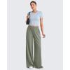 imageG4Free Chillwhisp Lightweight Flowy Wide Leg Pants Women Elastic Waist Drapey Casual Pants with PocketsGray Olive