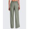 imageG4Free Chillwhisp Lightweight Flowy Wide Leg Pants Women Elastic Waist Drapey Casual Pants with PocketsGray Olive