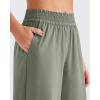 imageG4Free Chillwhisp Lightweight Flowy Wide Leg Pants Women Elastic Waist Drapey Casual Pants with PocketsGray Olive