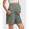 imageG4Free EverGoing Maternity Athletic Shorts with Pockets Over The Belly Drawstring Casual Pregnancy Shorts Yoga WorkoutGray Sage