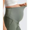 imageG4Free EverGoing Maternity Athletic Shorts with Pockets Over The Belly Drawstring Casual Pregnancy Shorts Yoga WorkoutGray Sage