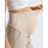 imageG4Free EverGoing Maternity Athletic Shorts with Pockets Over The Belly Drawstring Casual Pregnancy Shorts Yoga WorkoutLight Khaki