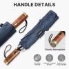 imageG4Free 54 Inch Inverted Windproof Umbrella with Wooden Handle Large Double Canopy Auto Open amp Close Golf Umbrella Portable amp Durable Rain Umbrella Fits Car amp BackpackNavy Blue