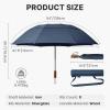 imageG4Free 54 Inch Inverted Windproof Umbrella with Wooden Handle Large Double Canopy Auto Open amp Close Golf Umbrella Portable amp Durable Rain Umbrella Fits Car amp BackpackNavy Blue