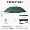 imageG4Free 54 Inch Inverted Windproof Umbrella with Wooden Handle Large Double Canopy Auto Open amp Close Golf Umbrella Portable amp Durable Rain Umbrella Fits Car amp BackpackDark Green