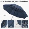imageG4Free 54 Inch Inverted Windproof Umbrella with Wooden Handle Large Double Canopy Auto Open amp Close Golf Umbrella Portable amp Durable Rain Umbrella Fits Car amp BackpackNavy Blue