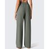 imageG4Free ShiftReady Womens Wide Leg Dress Yoga Pants with Pockets Dressy Casual Slacks High Waist Work TrousersGray Sage
