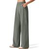imageG4Free ShiftReady Womens Wide Leg Dress Yoga Pants with Pockets Dressy Casual Slacks High Waist Work TrousersGray Sage