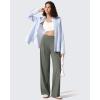imageG4Free ShiftReady Womens Wide Leg Dress Yoga Pants with Pockets Dressy Casual Slacks High Waist Work TrousersGray Sage