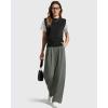 imageG4Free ShiftReady Womens Wide Leg Dress Yoga Pants with Pockets Dressy Casual Slacks High Waist Work TrousersGray Sage