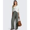 imageG4Free ShiftReady Womens Wide Leg Dress Yoga Pants with Pockets Dressy Casual Slacks High Waist Work TrousersGray Sage