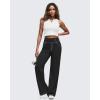 imageG4Free Womens EverGoing Wide Leg Pants Casual High Waisted Yoga Pants with 4 Pockets StretchBlack