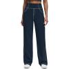 imageG4Free Womens EverGoing Wide Leg Pants Casual High Waisted Yoga Pants with 4 Pockets StretchDark Navy